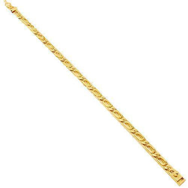 18K Solid Yellow Gold Mens Fancy Bracelet 6 mm